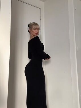 NWT Skims Fuzzy Off Shoulder Maxi Dress